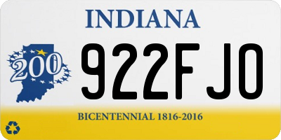 IN license plate 922FJO