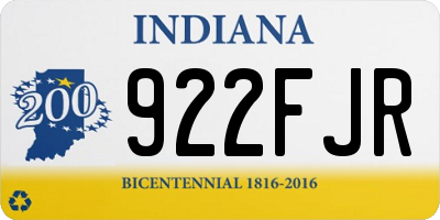 IN license plate 922FJR
