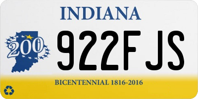 IN license plate 922FJS