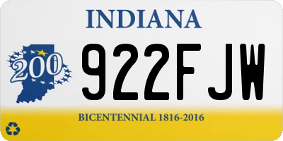 IN license plate 922FJW