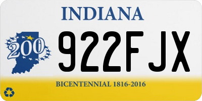IN license plate 922FJX
