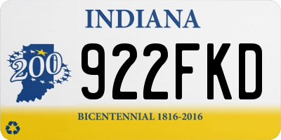 IN license plate 922FKD