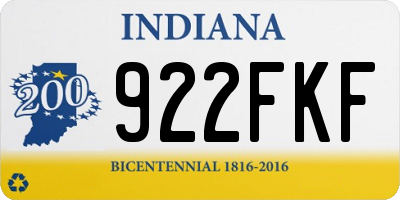 IN license plate 922FKF
