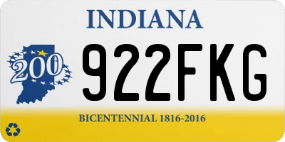IN license plate 922FKG