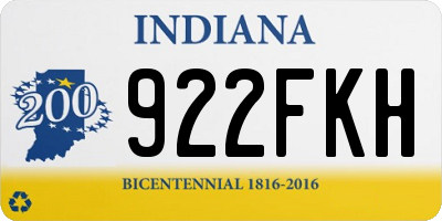 IN license plate 922FKH
