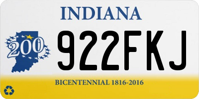 IN license plate 922FKJ