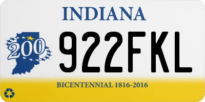 IN license plate 922FKL