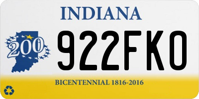 IN license plate 922FKO