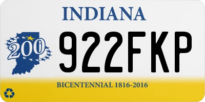 IN license plate 922FKP