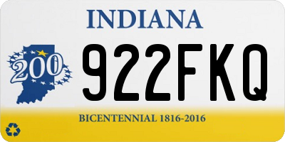IN license plate 922FKQ