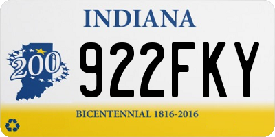 IN license plate 922FKY
