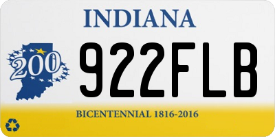 IN license plate 922FLB