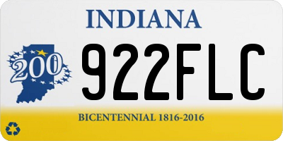IN license plate 922FLC