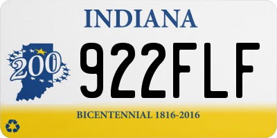 IN license plate 922FLF
