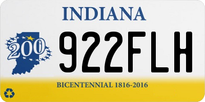 IN license plate 922FLH