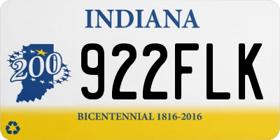 IN license plate 922FLK