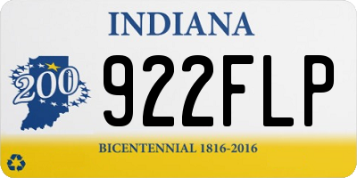 IN license plate 922FLP
