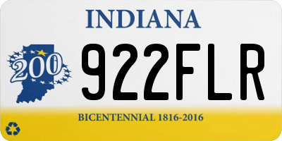 IN license plate 922FLR