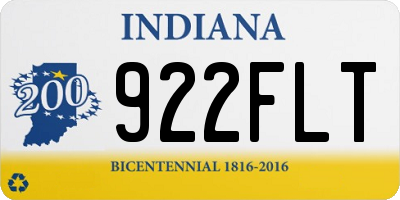 IN license plate 922FLT