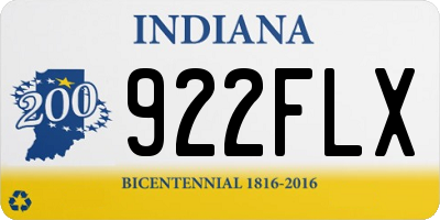 IN license plate 922FLX
