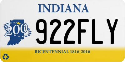 IN license plate 922FLY