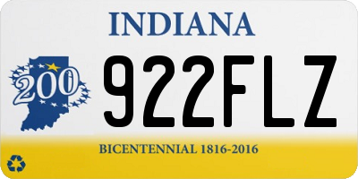 IN license plate 922FLZ