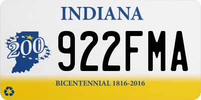 IN license plate 922FMA