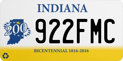 IN license plate 922FMC