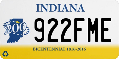 IN license plate 922FME