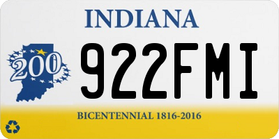 IN license plate 922FMI