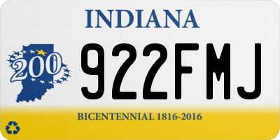 IN license plate 922FMJ