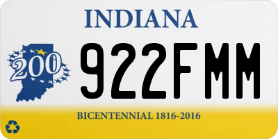 IN license plate 922FMM