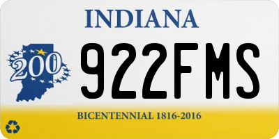 IN license plate 922FMS