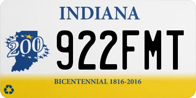 IN license plate 922FMT