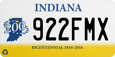 IN license plate 922FMX
