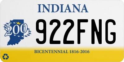 IN license plate 922FNG