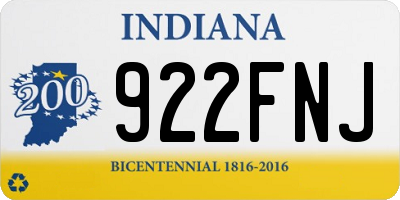 IN license plate 922FNJ