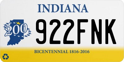 IN license plate 922FNK
