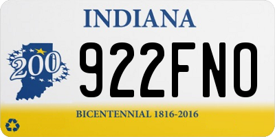 IN license plate 922FNO