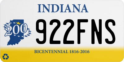 IN license plate 922FNS