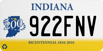 IN license plate 922FNV