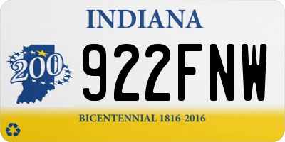 IN license plate 922FNW