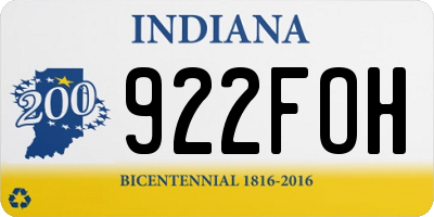 IN license plate 922FOH