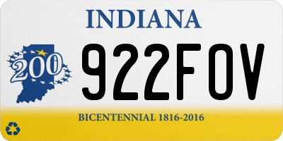 IN license plate 922FOV