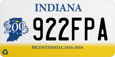 IN license plate 922FPA
