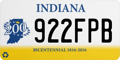 IN license plate 922FPB