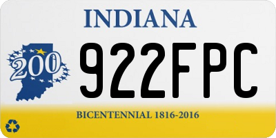 IN license plate 922FPC