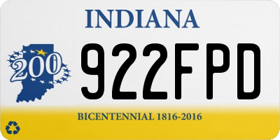 IN license plate 922FPD