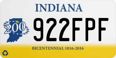 IN license plate 922FPF