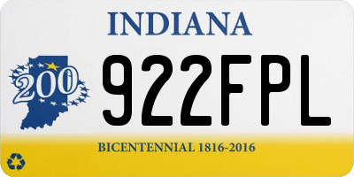 IN license plate 922FPL